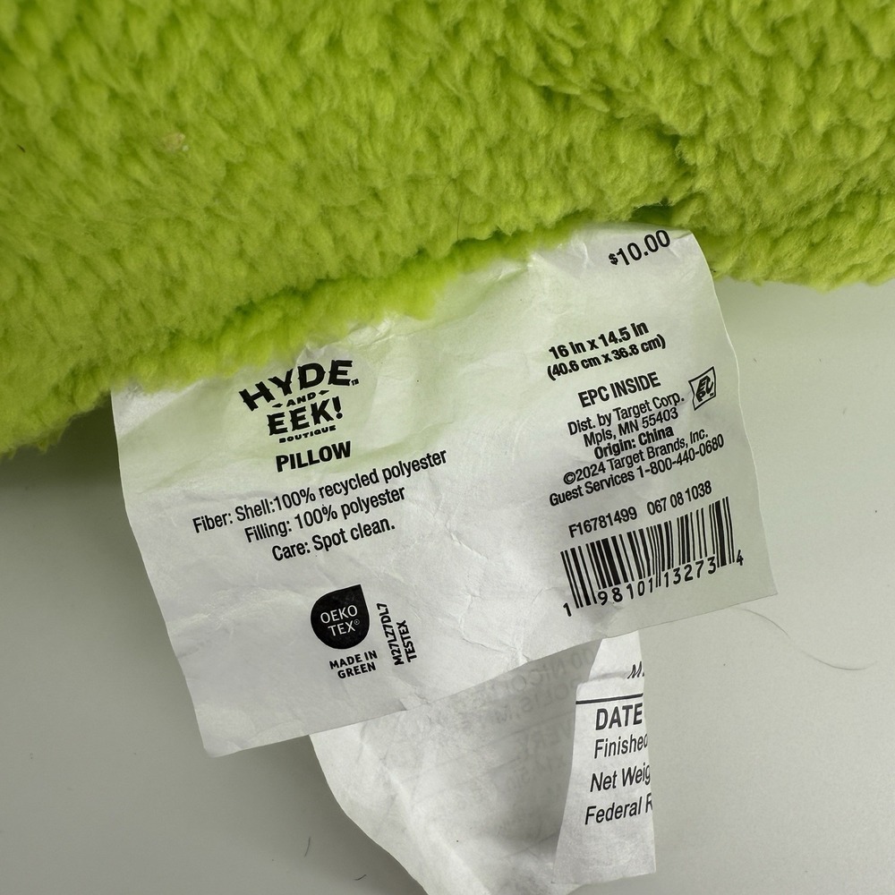 Target Hyde Eek Ghost Pumpkin Pillow Set Green Faux Shearling Plush Halloween 24 - Picture 4 of 4